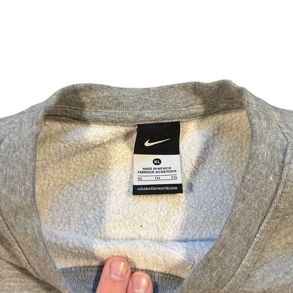 Y2K Nike Center Swoosh Gray Essential Crewneck Sweatshirt - Picture 3 of 4